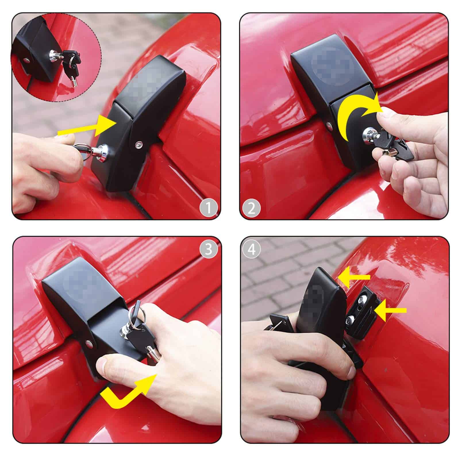 Kit de cerraduras para capó JeCar de aluminio compatible - Imagen 4