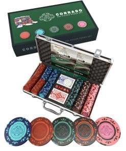 Maletín de Poker con 300 Fichas de Arcilla Corrado Sin