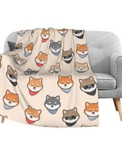 Manta de franela Cachorro Shiba Inu Japonés Linda Manta de