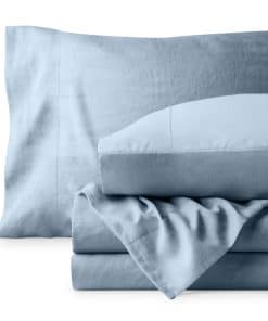 Juego de sábanas Bare Home Queen - Lujo 1800 -Azul Polvorien