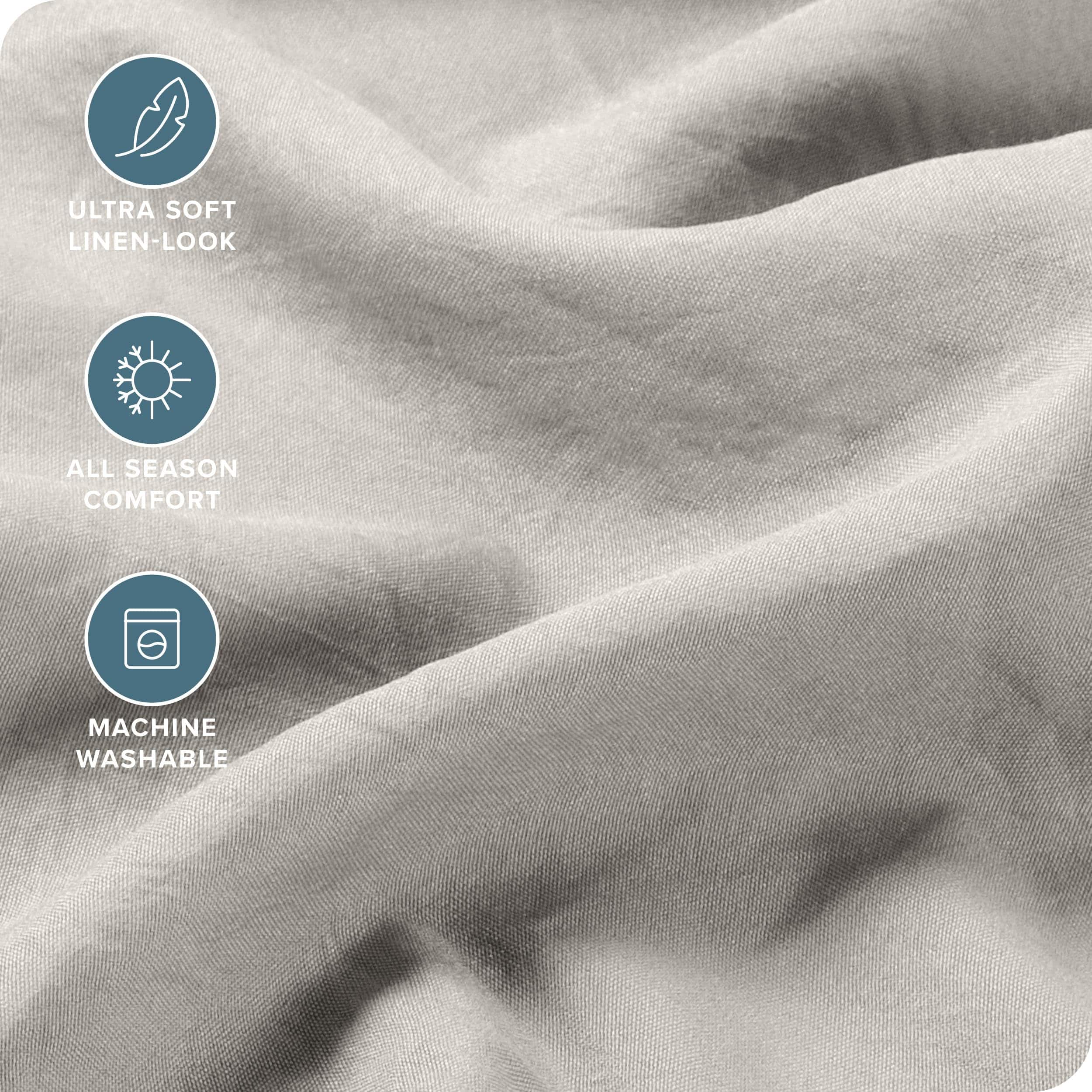 Juego de sábanas Bare Home Queen - Lujo 1800 -Niebla - Imagen 4