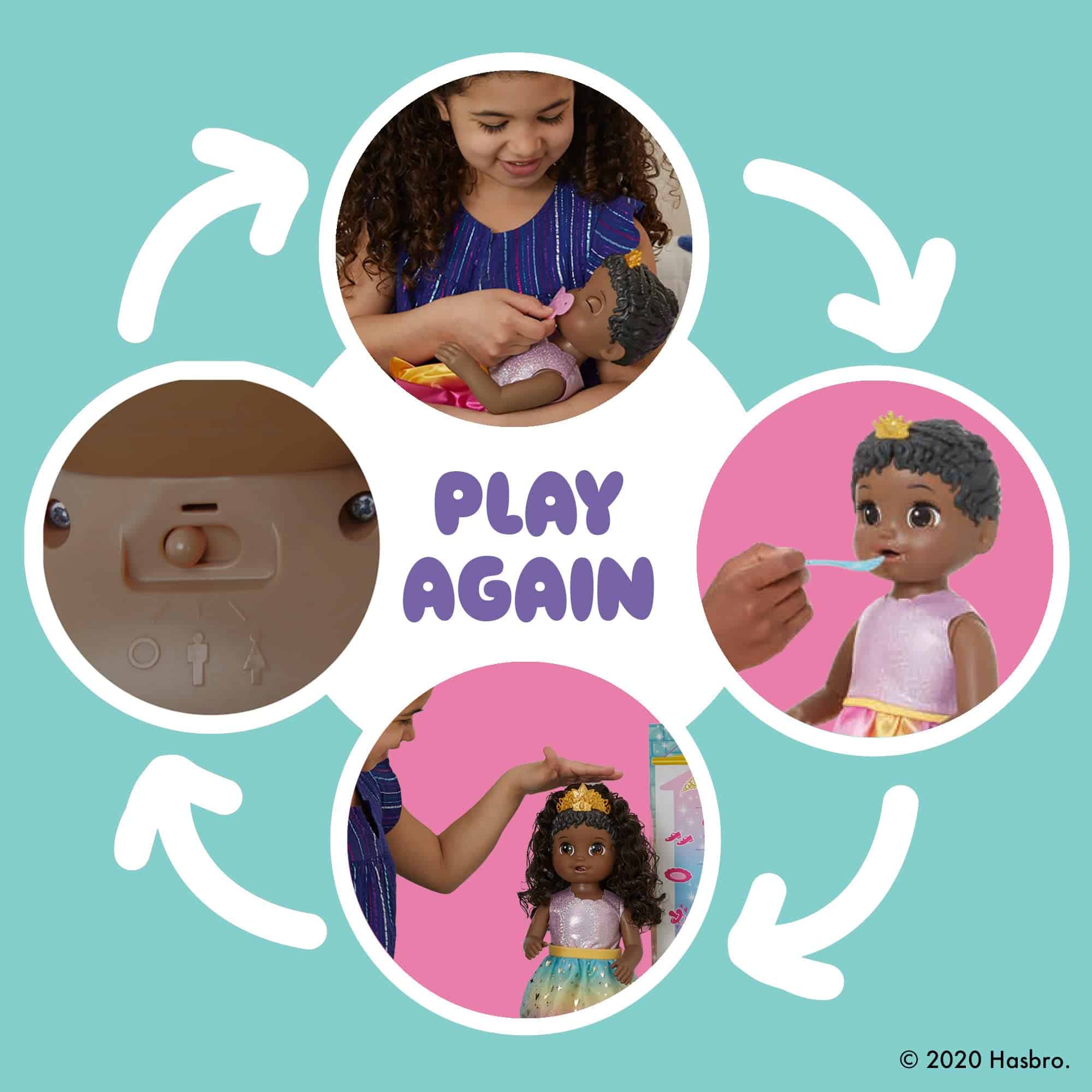 Muñeca Baby Alive Princess Ellie Grows Up! con Pelo Negro - Imagen 5