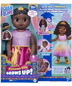 Muñeca Baby Alive Princess Ellie Grows Up! con Pelo Negro