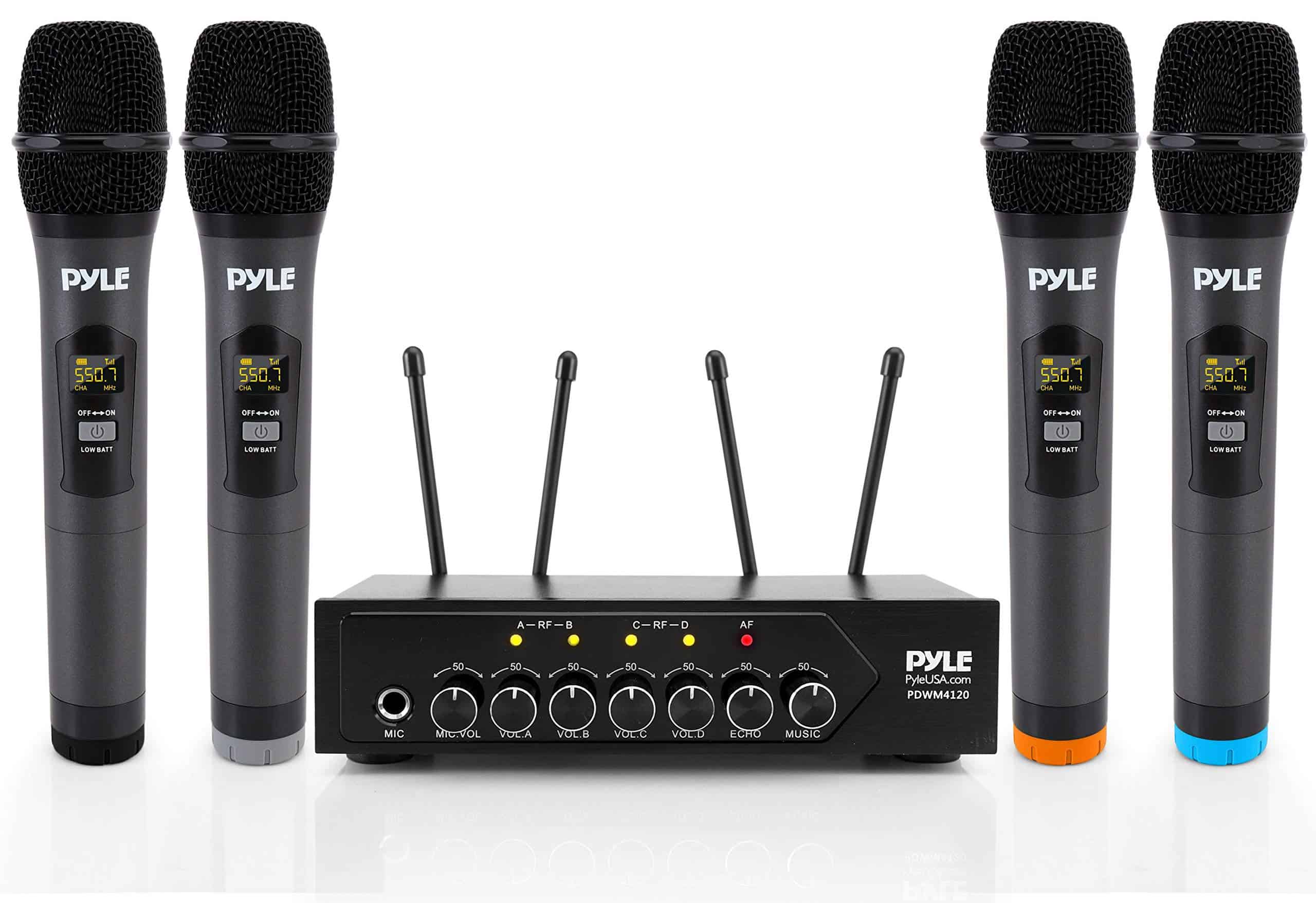 Sistema de Microfono Inalambrico UHF Portatil Pyle - Set de