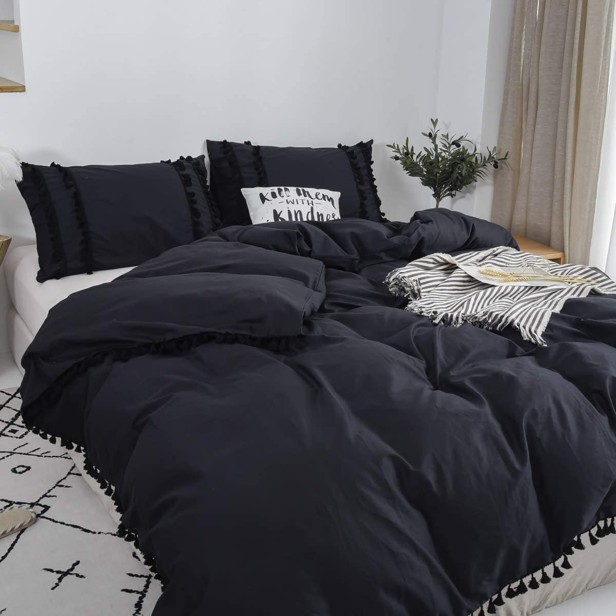 Juego de funda nórdica 100% algodón puro de tamaño gemelo - Imagen 4