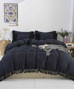 Ropa de Cama Negra King - Juego de 3 Piezas - Estilo