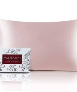 Funda de Almohada de Seda Pura Mellanni -Rosa