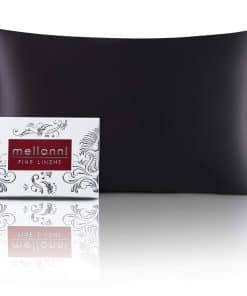 Funda de Almohada de Seda Pura Mellanni -Negro