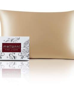 Funda de Almohada de Seda Pura Mellanni -Dorado