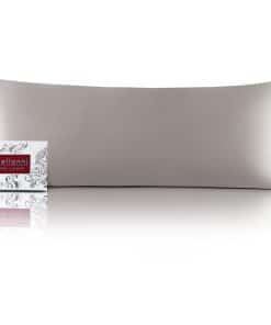 Funda de almohada de seda pura Mellanni -Gris claro