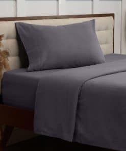 Juego de sábanas de franela de algodón -Gris