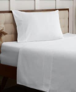 Juego de Sábanas de Franela de Algodón Mellanni -Blanco