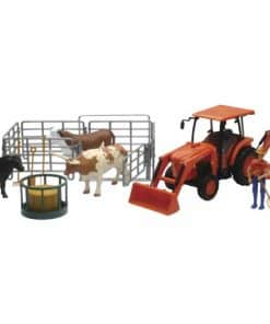 Tractor de Granja Kubota de New-Ray con Figura de Vaca -