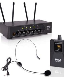 Sistema de micrófono inalámbrico UHF portátil Pyle - Set de