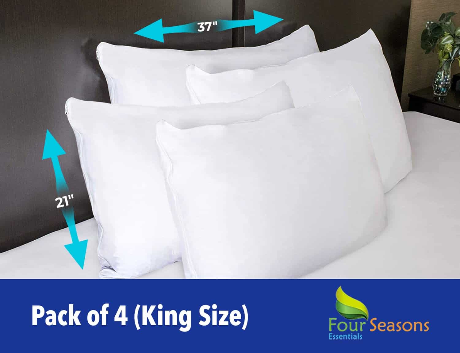 Protectores de Almohada Impermeables King (Set de 4) � - Imagen 4