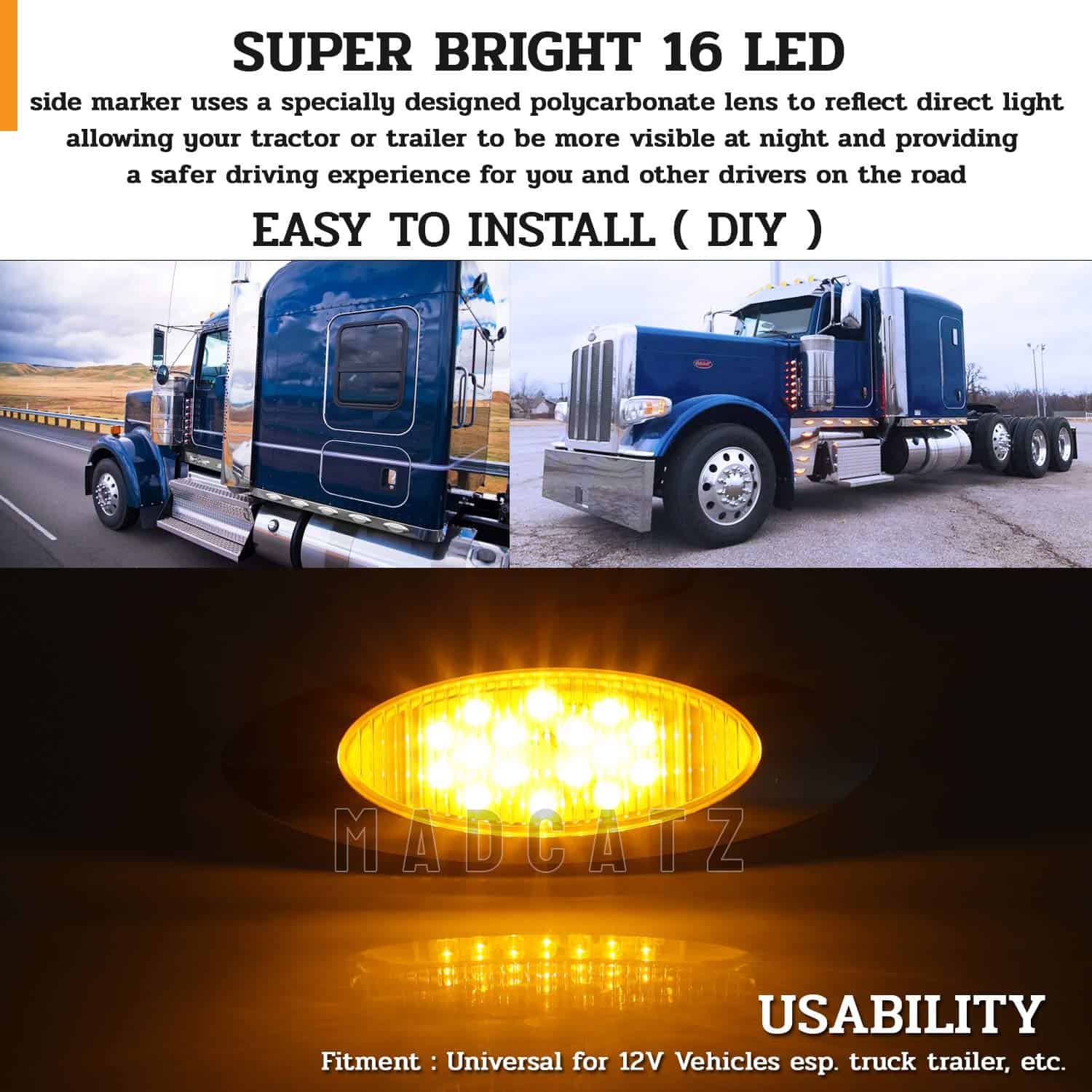 Pack de 23 Luces Marcadoras de Cabina Ovaladas de 6.5 - Imagen 5