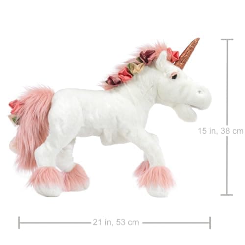 Títere de Unicornio Folkmanis, Blanco, Rosa - Imagen 7