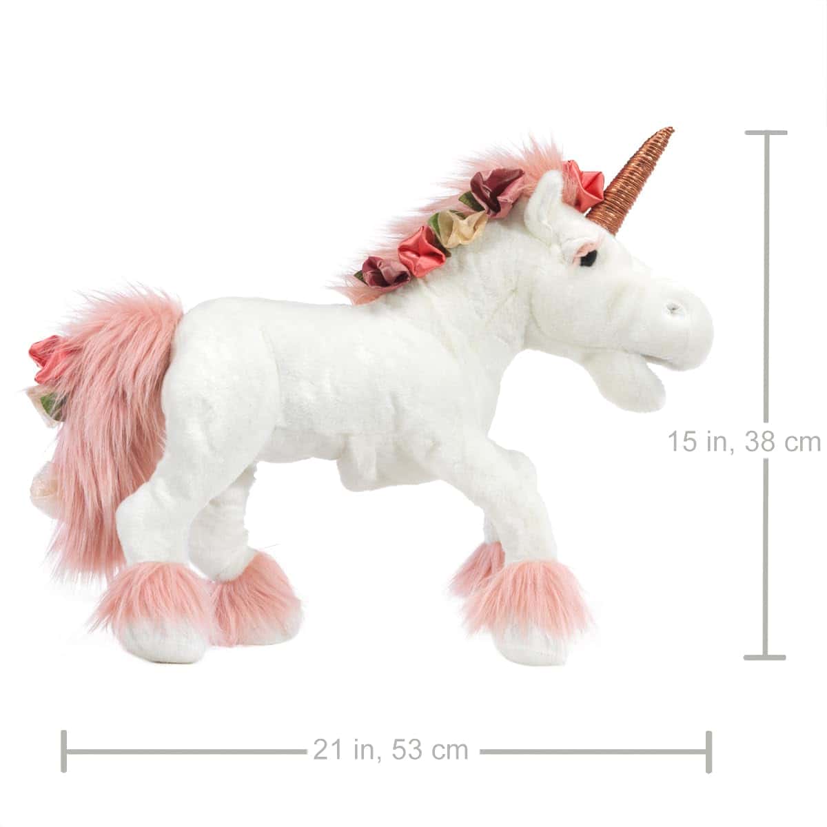Títere de Unicornio Folkmanis, Blanco, Rosa - Imagen 5