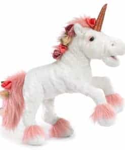 Títere de Unicornio Folkmanis, Blanco, Rosa