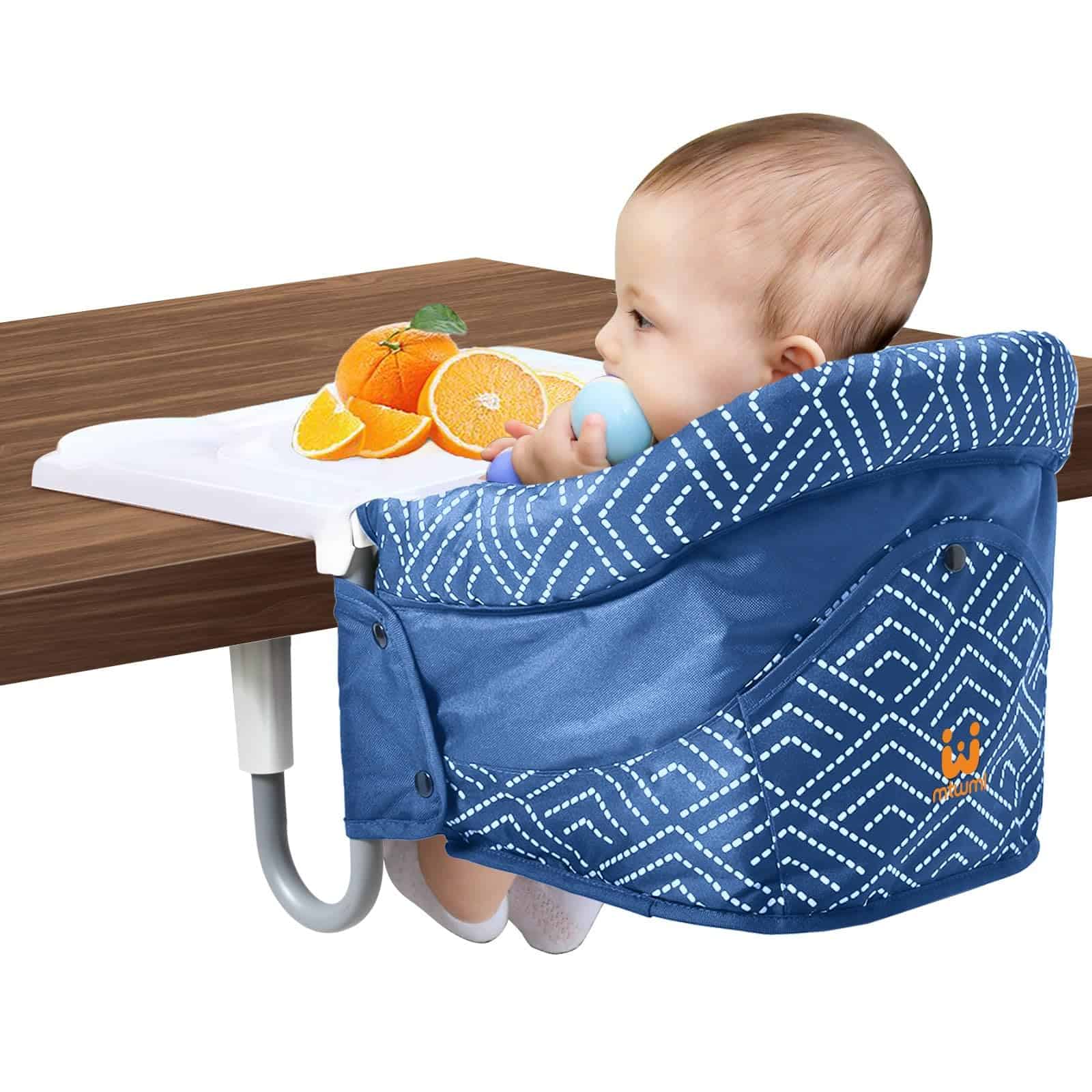 Silla alta portátil para bebé MTWML con bandeja, silla alta