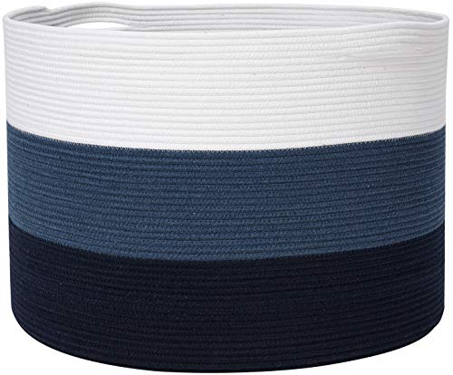 Cesta de cuerda de algodón grande de tamaño máximo de 24" x
