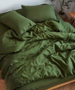 Set de sábanas de lino orgánico francés lavado -Forest