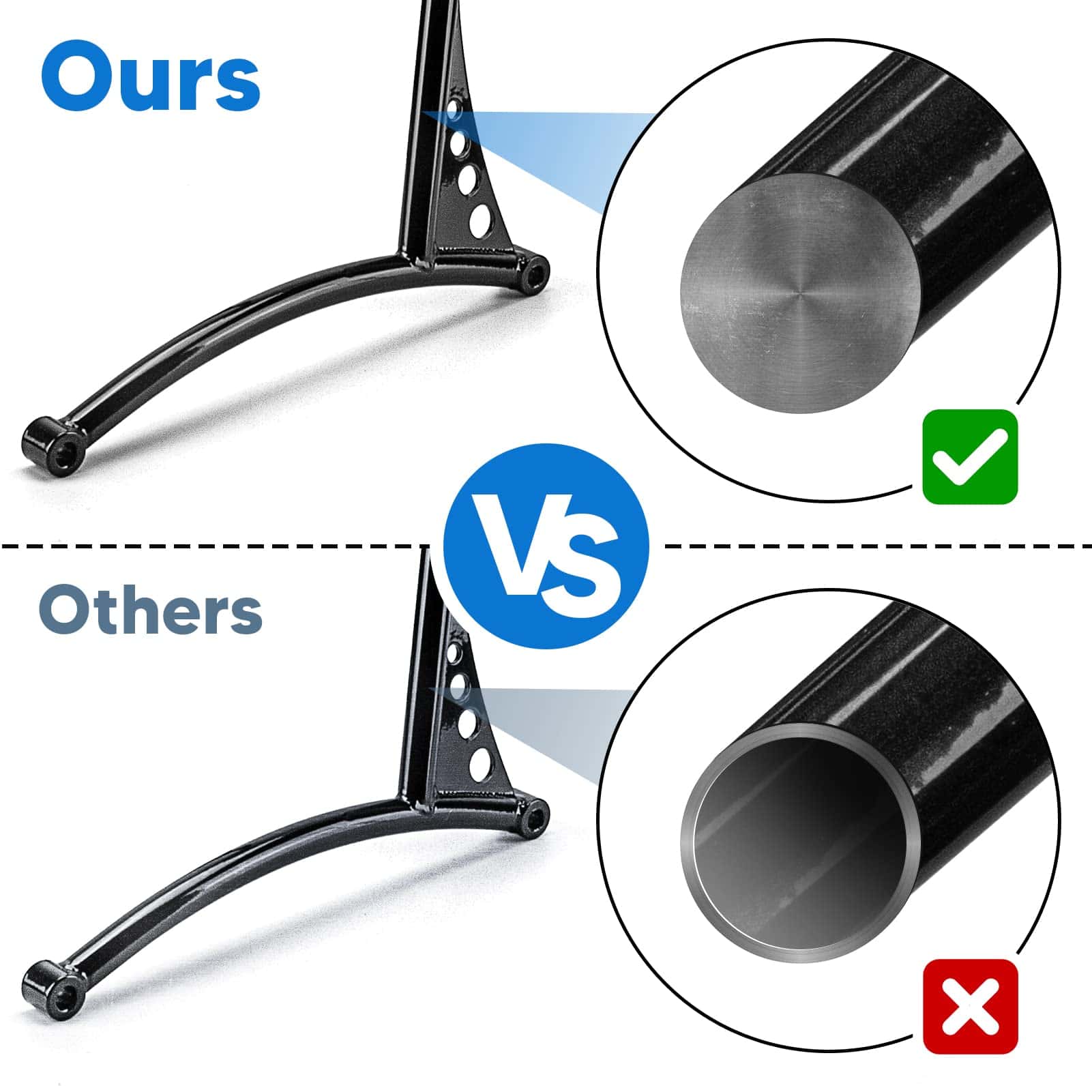 Wsays 21" Alto Respaldo de Pasajero Estilo Clásico Gloss - Imagen 4