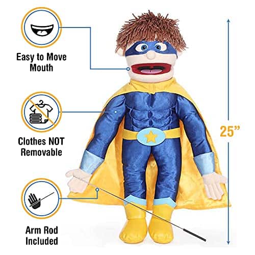 Títere de cuerpo completo de 25" Superhéroe, Niño Durazno, - Imagen 4