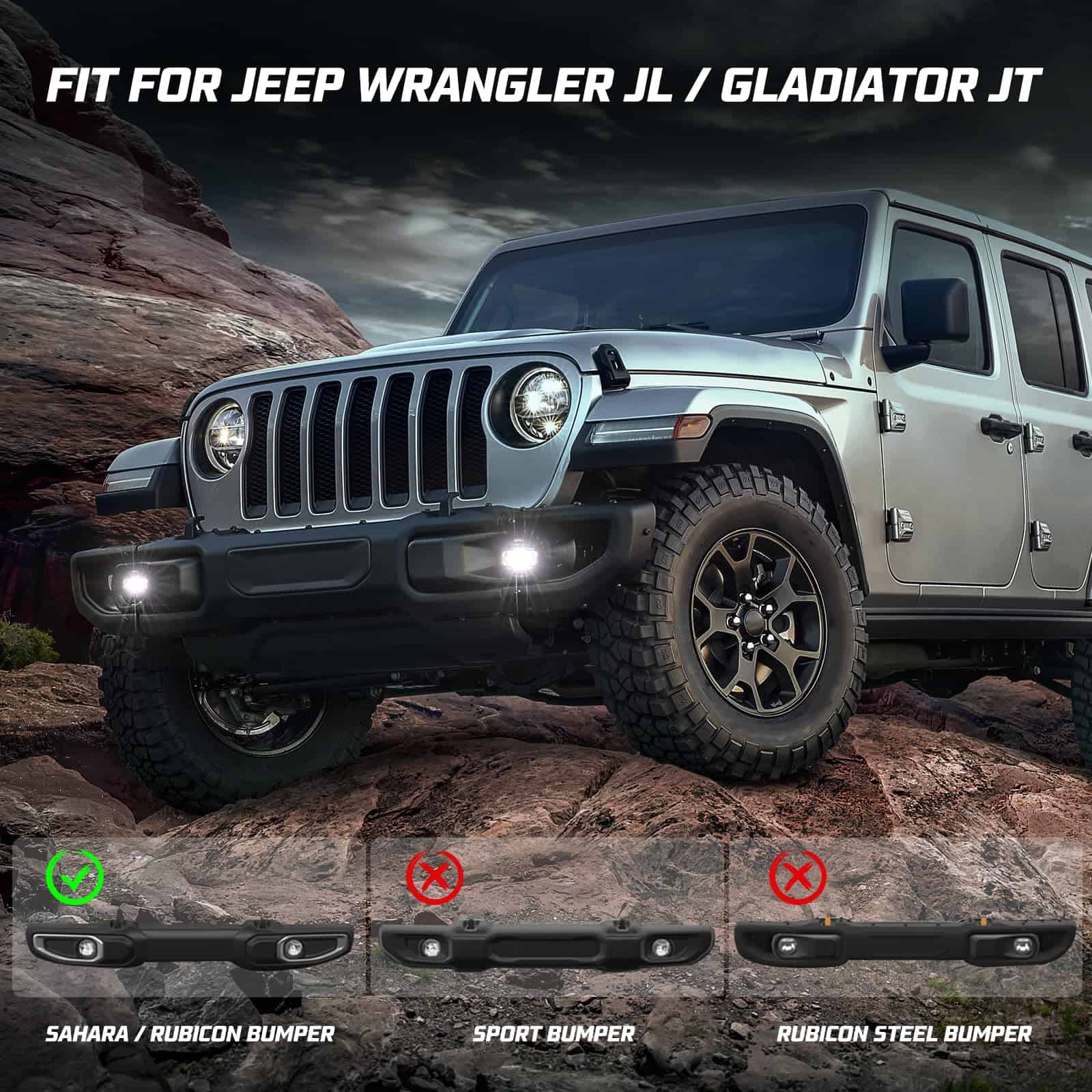 Luces de Niebla LED Kiwi Master para Jeep Gladiator JT - Imagen 4