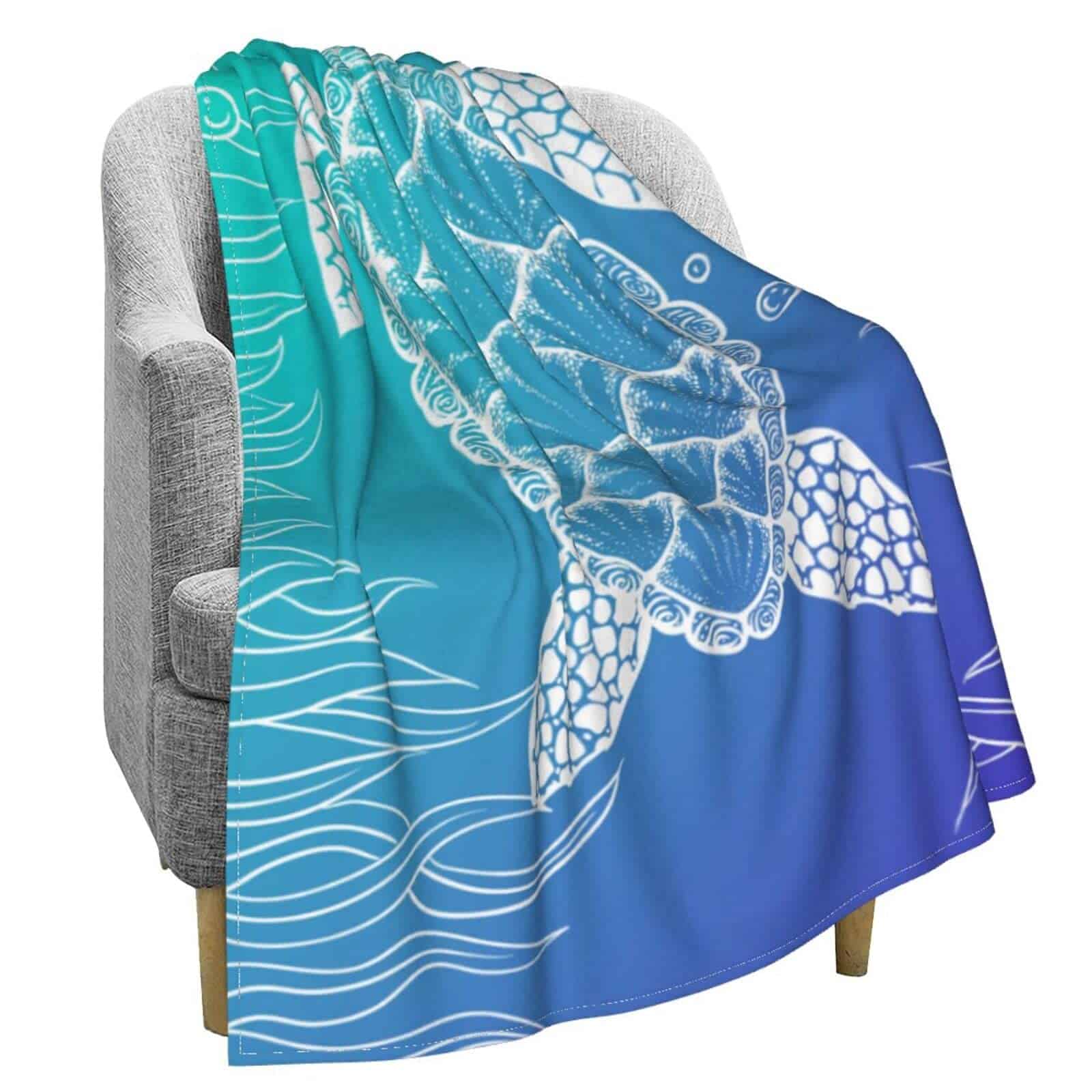 Manta de Lana de Franela KiuLoam Tortuga de Mar para Sofá - Imagen 5