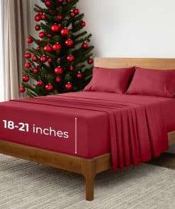 Juego de sábanas extra profundas California -Rojo Ladrillo