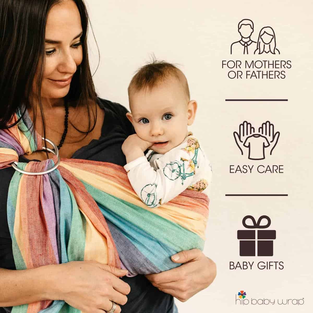 Fular Portabebés Hip Baby Wrap Ring Sling - Fular de Bambú - Imagen 7