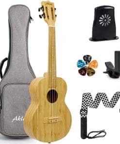 Ukulele AKLOT de concierto, Bamboo sólido de 23 pulgadas,