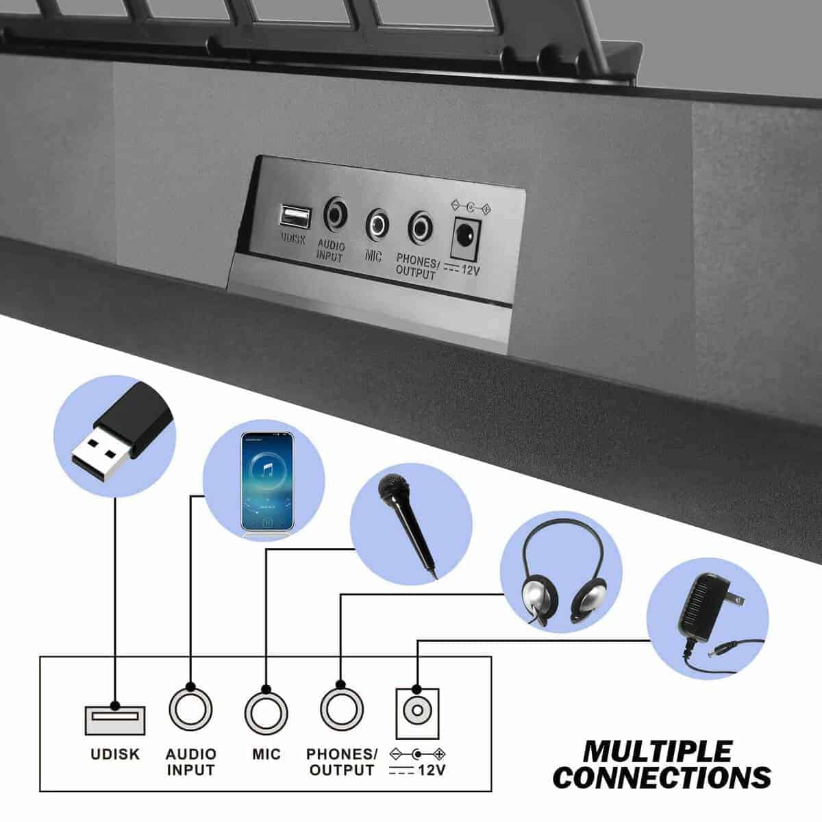 Teclado de piano MUSTAR, 61 teclas Teclado de piano - Imagen 7