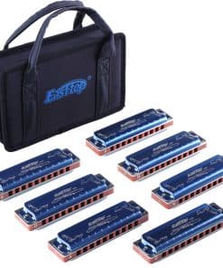 Set de 7 armónicas East top, 10 agujeros armónica de Blues