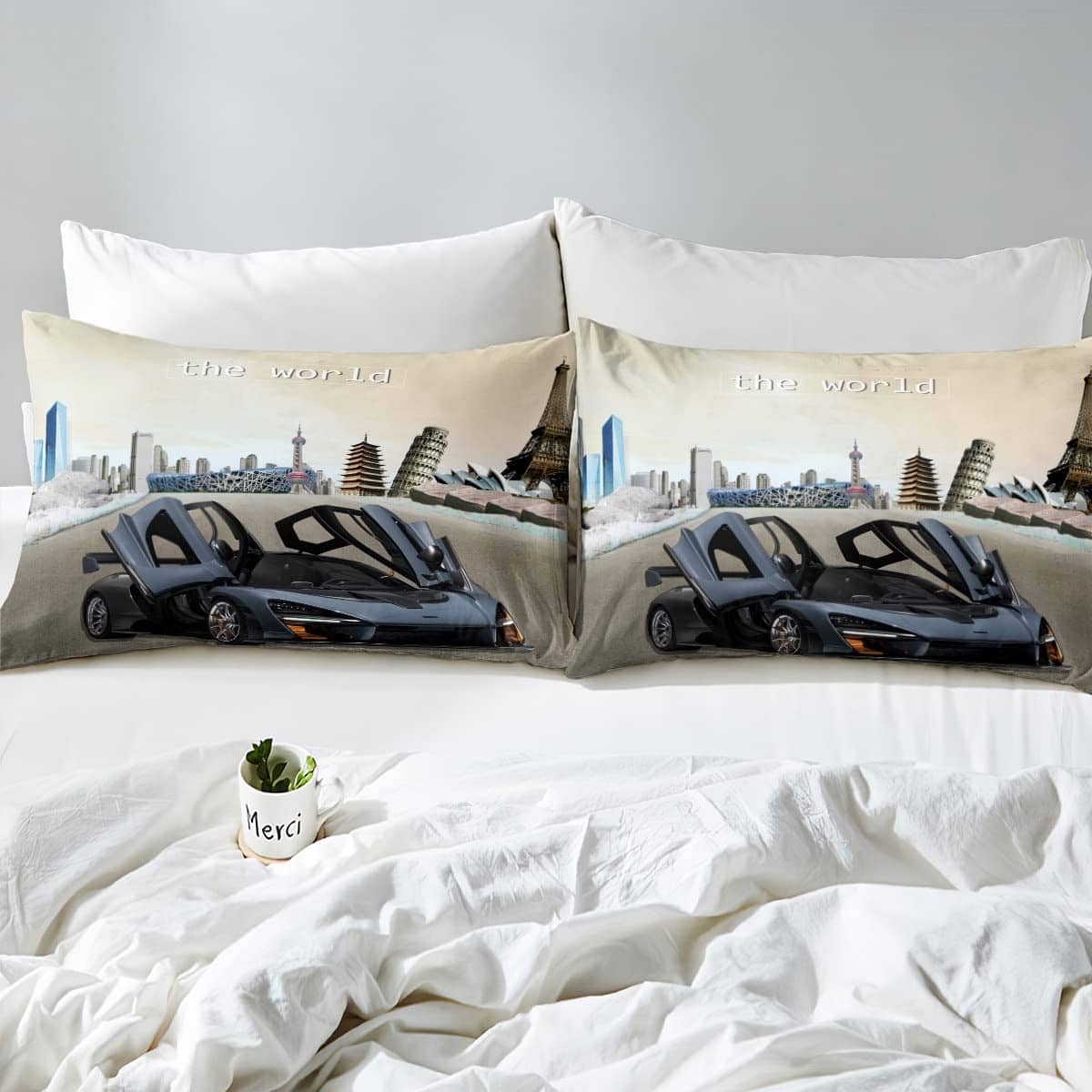 Juego de funda nórdica Feelyou Race Car tamaño Queen 3D - Imagen 5