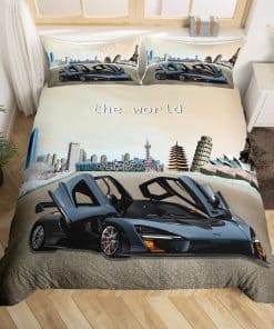 Juego de funda nórdica Feelyou Race Car tamaño Queen 3D