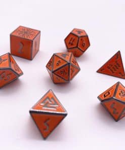 Set de 7 dados de metal completo de la serie Norse Molten