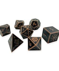 Conjunto de 7 dados metálicos completos de Rust Monster