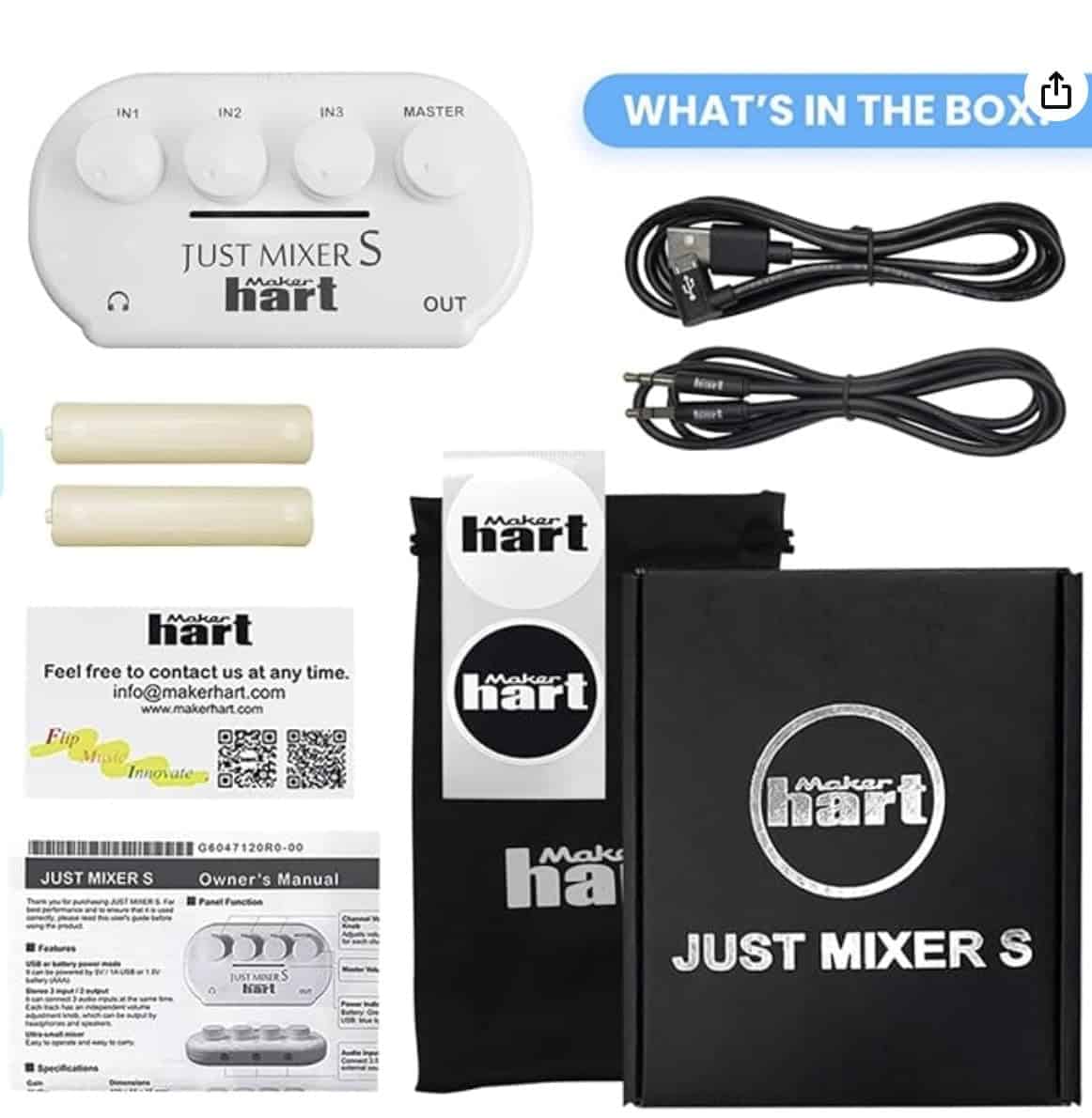 Maker hart JUST Mixer S Mezclador de Audio Mini Portátil de - Imagen 8