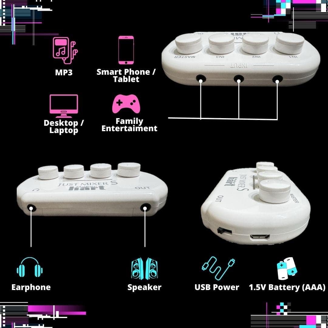 Maker hart JUST Mixer S Mezclador de Audio Mini Portátil de - Imagen 7