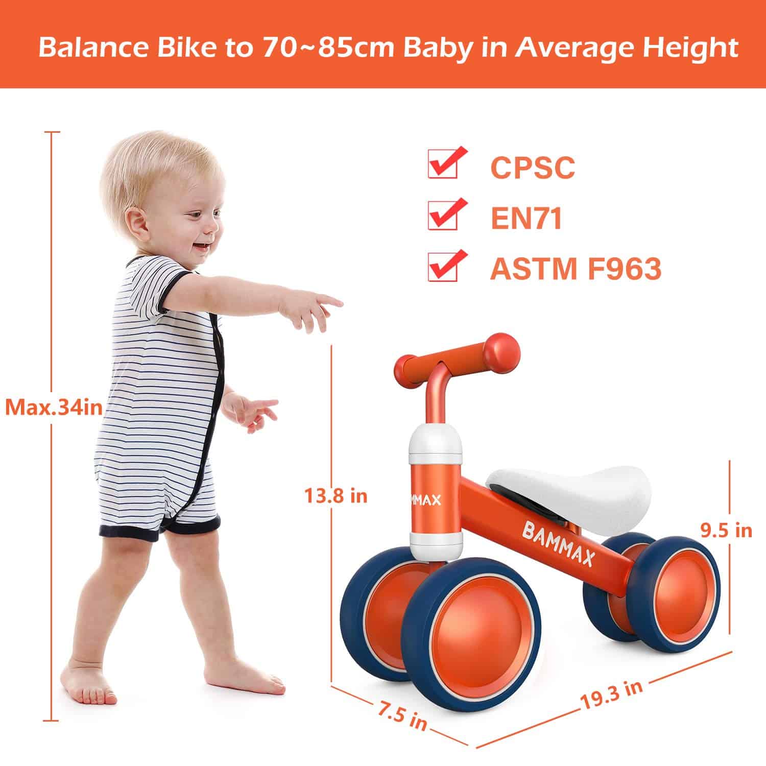 Bicicleta de Equilibrio BAMMAX para Bebés de 1 Año, - Imagen 3
