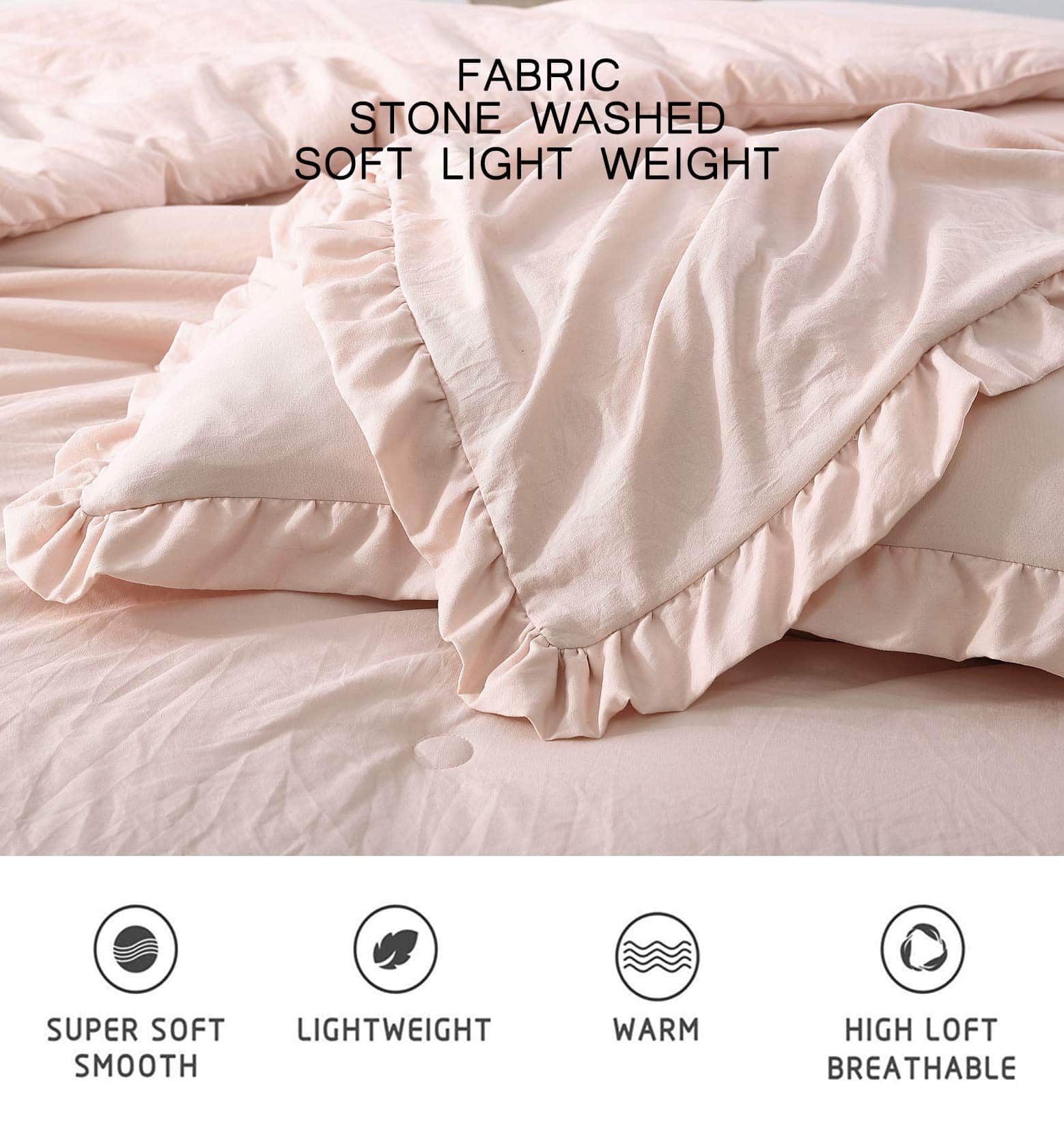 Juego de edredón Chezmoi Collection Nora de -Blush - Imagen 5