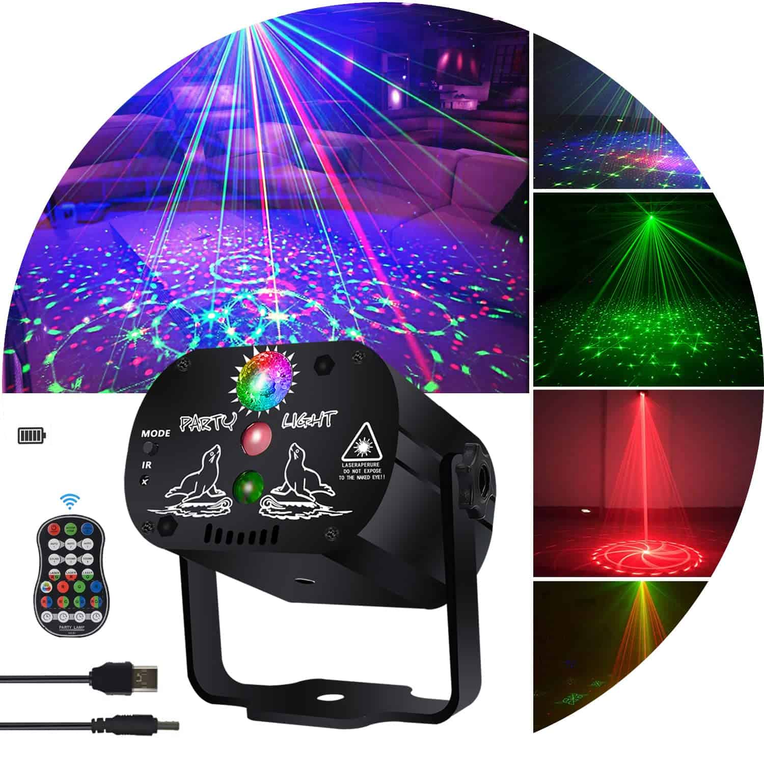 Luces de Escenario KisMee Luces de Fiesta LED Activadas por