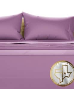 TEXAS LINEN CO. Juego de sábanas de algodón -Ciruela