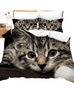 Juego de Funda Nórdica Feelyou Cats para Cama Queen Size