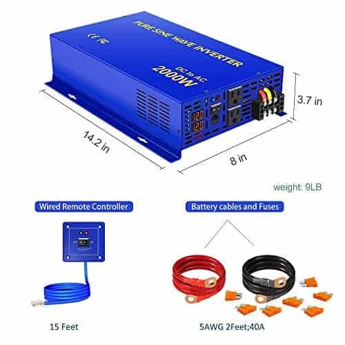 Inversor de Onda Sinusoidal Pura XYZ INVT 2000W - 12V CC a - Imagen 7