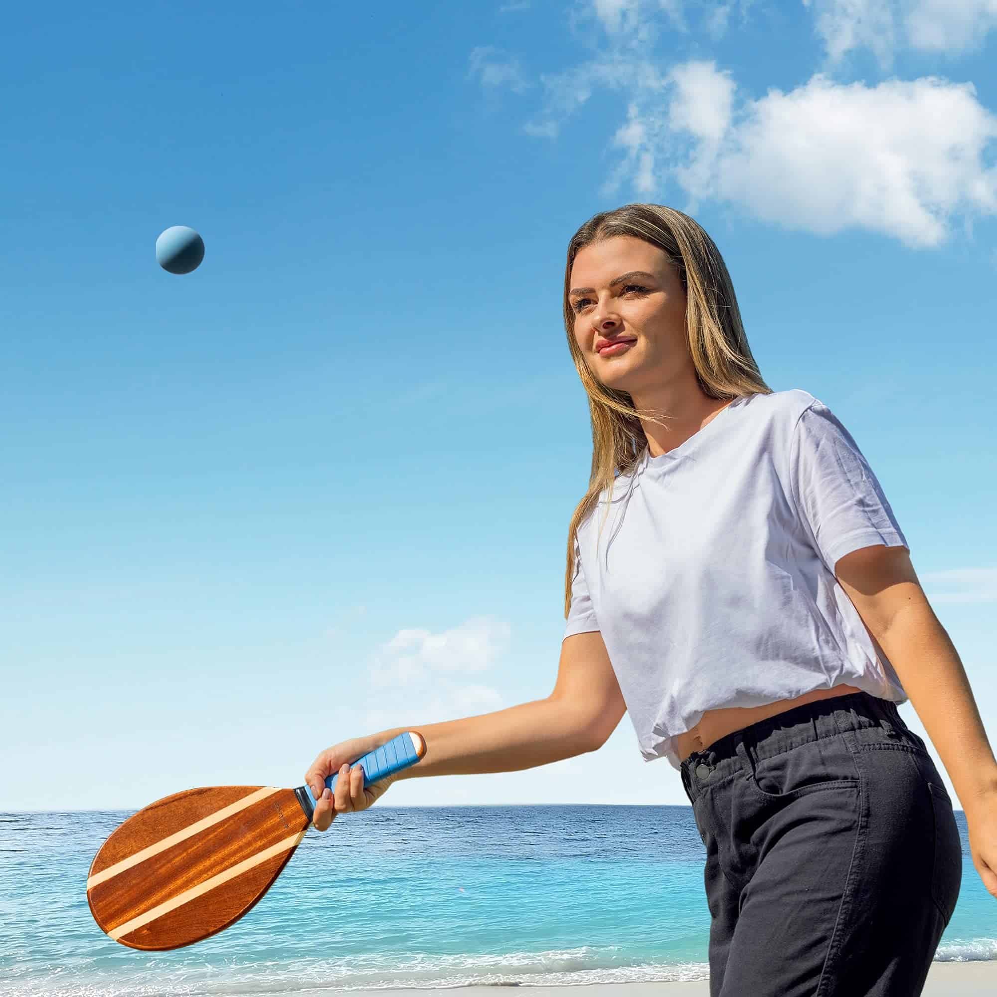 Set de Raquetas de Playa de Madera Navaris - Incluye 2 - Imagen 7