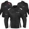 CHAQUETA DE MOTOCICLETA PARA MUJER ALPHA -Negro/Blanco