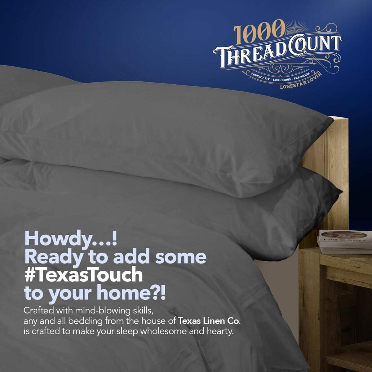 TEXAS LINEN CO. Funda de Edredón de Lujo de Algodón Egipcio - Imagen 8